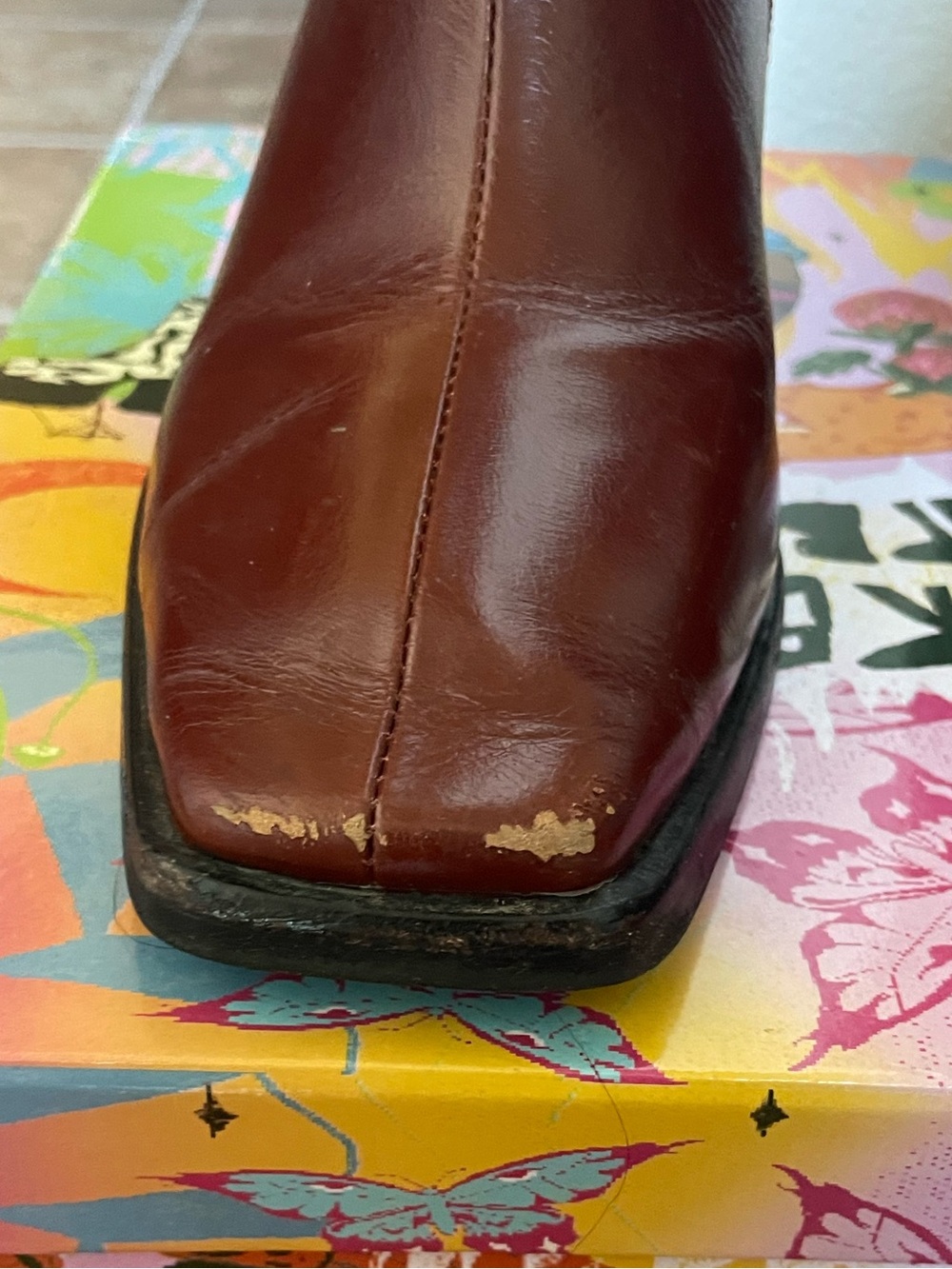 Jeffrey Campbell Burgandy/Brown Geist Mid Calf Boots - Picture 4 of 8